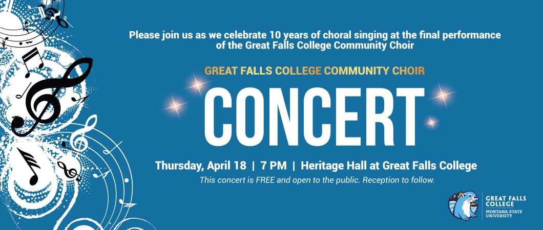 Final concert of Great Falls College Community Choir on campus