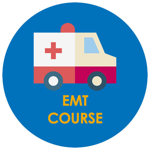 image of a circle with an ambulance and the text EMT Course