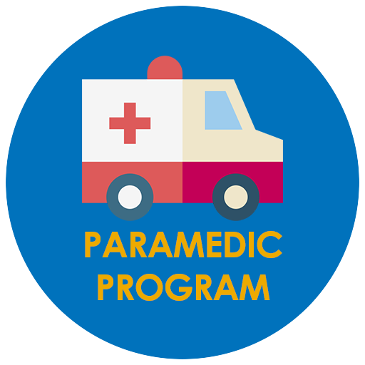 image of a circle with an ambulance and the text paramedic program