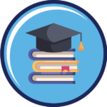 Academic cap on top of a stack of books.