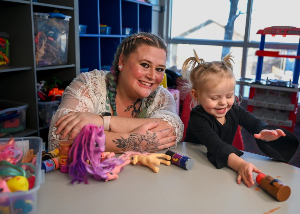CHILO KETTERLING WITH HER DAUGHTER ZELLA KETTERLING-GOULET AT SAINT THOMAS CHILDCARE