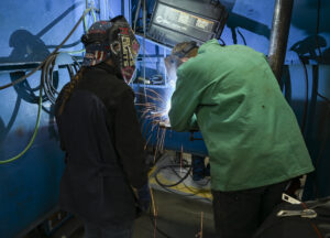 Welding students