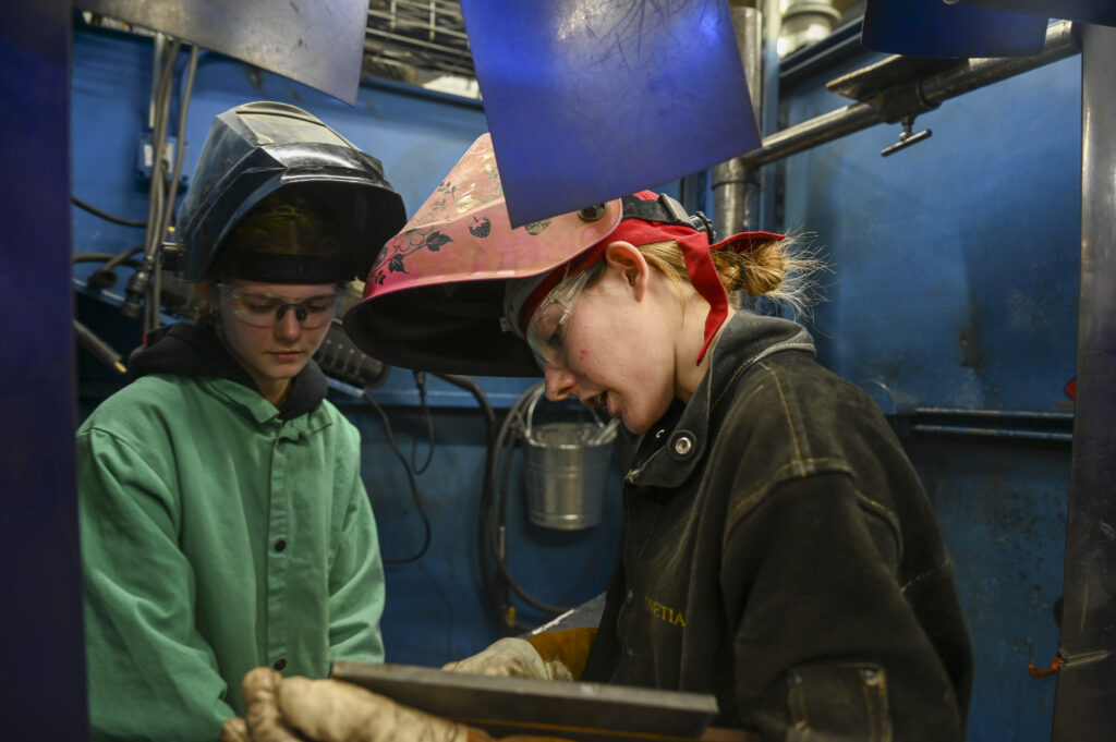 Welding students