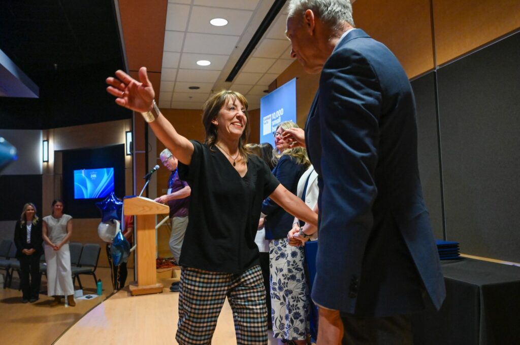 Amber Hofstad, with Windrift Hills in Conrad, celebrates graduating from the Goldman Sachs 10,000 Small Businesses Program at Great Falls College in June 2025. Applications now are open for the fall class.